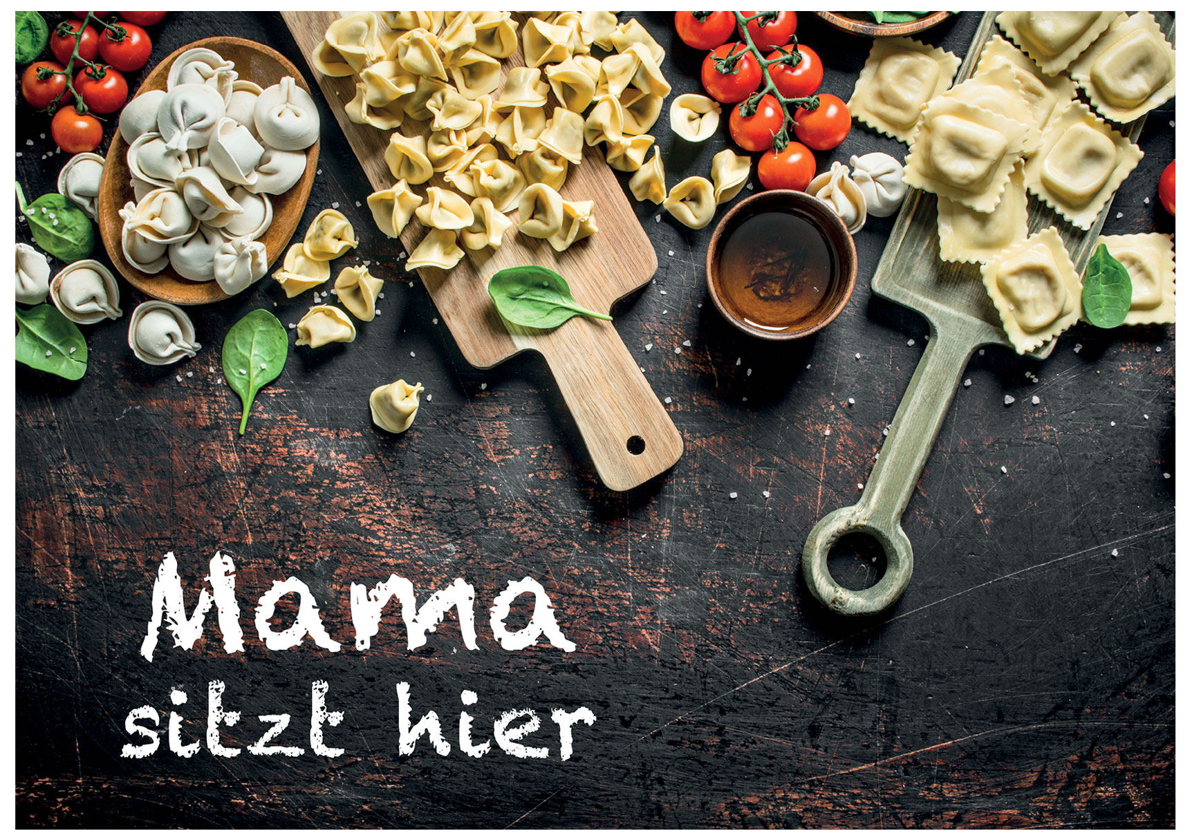 Pasta-Tischset. Mit deinen Namen. Laminiert. copy-shop-forchheim.de